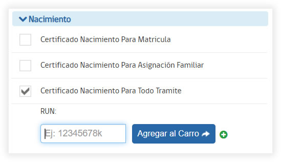 Obtener Certificado de Nacimiento